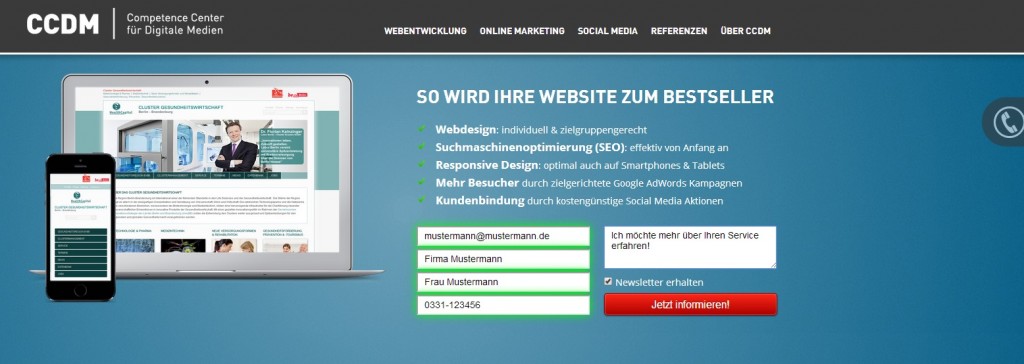 Call To Action der CCDM GmbH